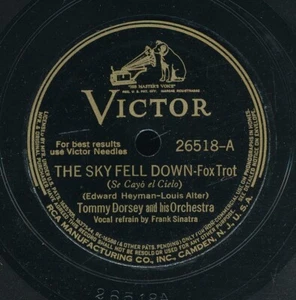 78tk-Jazz-VICTOR 26518-Tommy Dorsey-Frank Sinatra-(Sky fell down/After I say I'm - Picture 1 of 2