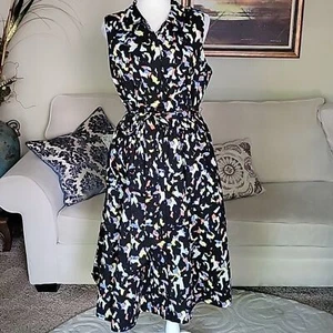 Jason Wu Sleevles Geo Patern/ Novelty Shirt Button Midi Dress - Picture 1 of 12