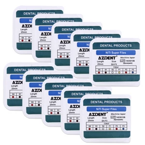 10 Packs AZDENT Dental Endo NiTi Rotary Super Files Engine Use 25mm 6pcs/Pack - Picture 1 of 11