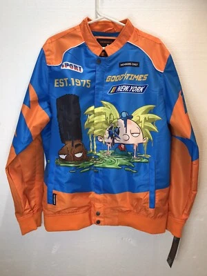 Members Only  X Nickelodeon Shell Jacket Hey Arnold L Large Blue Orange. NEW - Image 1 of 4