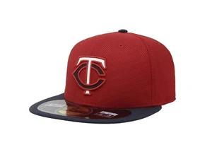 New Era 59Fifty Men Women Hat Minnesota Twins Diamond Era Red Navy Fitted Cap - Picture 1 of 5