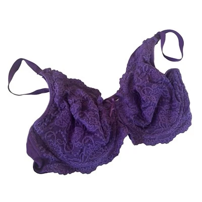 Sujetador de lactancia cómodo de nailon y algodón Lamaze púrpura con aros 42D Foto 1 de 4