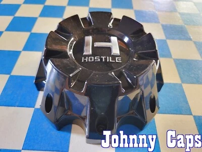 HOSTILE Wheels # HC-8002B . (8-LUG) GLOSS BLACK Wheel Center Cap  [80]  (QTY. 1) - Image 1 of 4