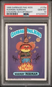 1986 Topps Garbage Pail Kids Series 3 OS3 Warmin Norman 115a PSA 10 GEM MINT - Picture 1 of 2