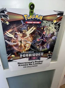 Pokemon Sun & Moon Forbidden Light Store Display Poster 22" X 17" Double Sided - Picture 1 of 2