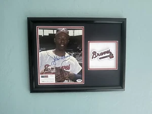 Hank Aaron PSA/DNA Autographed 12X16 Matted Photo 8X10 HOF Home Run King Braves - Picture 1 of 4