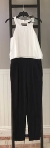 Ella Moss NWT $258 :: XS :: Stella Black White Layered Tiered Jumpsuit Jumper - Picture 1 of 8