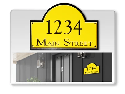 Curb-N-Sign Arch Address Sign Plaque Super Reflective customized - Image 1 of 4