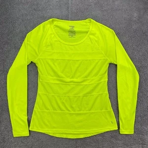 Danskin NOW Pullover Shirt Womens Small Training Safety Yellow Stretch Drimore - Picture 1 of 12