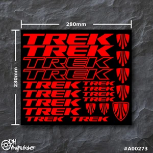 Trek Sticker Set Red | Sticker Set Set Bicycle eBike BMX MTB eMTB Frame - Picture 1 of 4