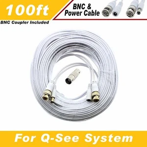 Cable de cámara compatible Q-See 100' para QT5440, QT228 - Imagen 1 de 10