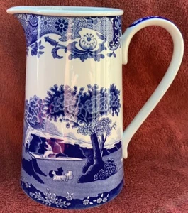 Spode Blue Italian Design Windsor Shape Large Pouring Jug 17.5cm High - Picture 1 of 6