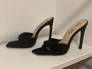 Damen-Pantolette So Me schwarz hoher Absatz Stiletto eckig offene Zehenpartie Kunst-Wildleder formell 7 - Bild 1 von 6