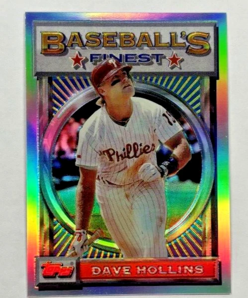 1993 Topps Finest Baseball Refractor Dave Hollins #23 Philadelphia Phillies Foto 1 de 3