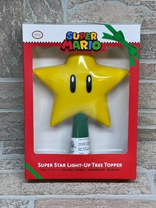 Nintendo Super Mario 9" Super Star Light Up LED Plug In Christmas Tree Topper - Picture 1 of 8