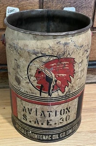 Vintage Red Indian 5 Imperial Gallon Aviation Oil Can / Native American / Patina - Bild 1 von 10