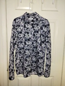 Eton Purple Floral Print Cotton & Tencel Lyocell Dress Casual Shirt Large 41/16 - Picture 1 of 7