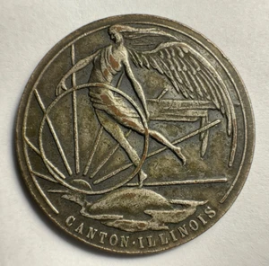 1825-1925 Canton, IL Centennial Illinois HK-672 sogenannte Dollar Medaille - Bild 1 von 2