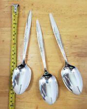3 MID-CENTURY VTG1960 GENTLE ROSE/ENCHANTMENT SILVERPLATED TABLE SERVING SPOONS