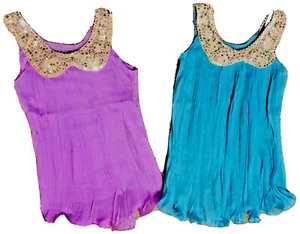 NWT Girls Turquoise Lavendar Sequin Pleat Chiffon Party Dress Easter Size 2-7 - Picture 1 of 9