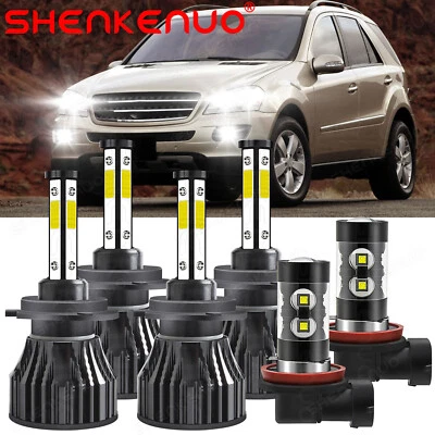 For Mercedes Benz ML350 2008-2011 6x LED Headlight + Fog Light Bulbs 6000K Kit - Image 1 of 4