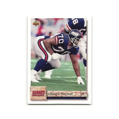 Leonard Marshall 1992 Upper Deck #127 New York Giants Football Card NM - Image 1 of 3