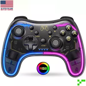 Multicolor Switch Pro Controller for Nintendo Switch OLED Afterglow LED Console - Picture 1 of 11