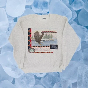 Alaska Bald Eagle Trading Post 80’s Vintage Crewneck Size:Large - Picture 1 of 7