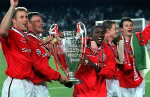 1999 Treble Copa de Europa Manchester United calidad fotográfica impresión hombre UTD - Imagen 1 de 1