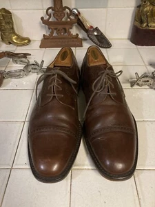 BRUNO MAGLI VINTAGE PALM BEACH STYLE BROWN LEATHER BUSINESS DRESS SHOES 12 M - Picture 1 of 18