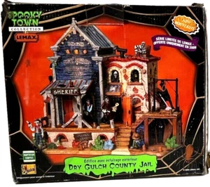 Colección Spook Town Lemax 2009 edificio iluminado exterior Dry Gulch cárcel del condado - Imagen 1 de 3