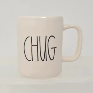 Rae Dunn Chug Mug White Black Large Letters Magenta New Cup - Picture 1 of 10