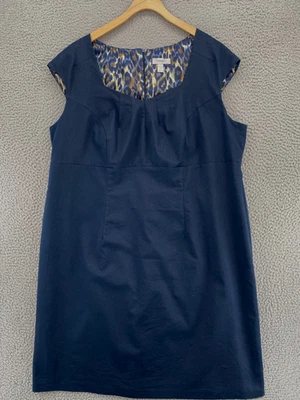 Dressbarn Dress Womens 22 Plus Blue Sheath Sweetheart Neck Empire Waist Casual - Image 1 of 4