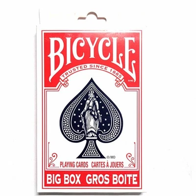 Bicycle Big Box Red Playing Cards - 4.5" Wide x 7" Tall Large Jumbo Card Deck - Image 1 of 2