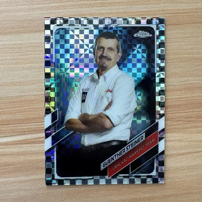 2021 Topps Chrome Guenther Steiner Checker Flag Refractor Haas Formula 1 #92 - Image 1 of 2