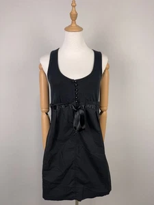 Cop Copine Black Sleeveless Round Neck Buttons Belted Vintage Dress Sz 40 - Bild 1 von 20