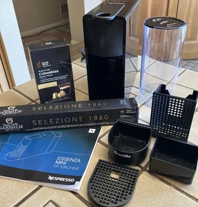 NESPRESSO ESSENZA MINI MY MACHINE SINGLE CUP ESPRESSO MAKER BEC220BLK & EXTRAS - Picture 1 of 14