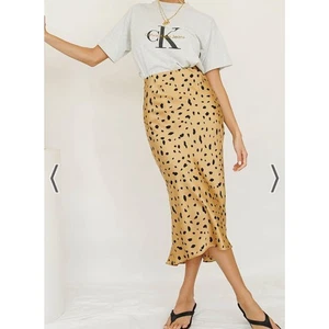 Matik On Stage Bias Cut Midi Skirt Leopard Business Casual Network Event S Retro - Picture 1 of 6