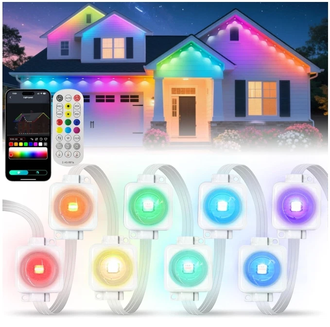 400FT Permanent Outdoor RG Waterproof Smart LED Eaves Lights with App/Remote - Image 1 of 4