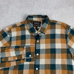 Bonobos Hemd Herren Large grün kariert Flanell Tailored Fit Freizeit Outdoor - Bild 1 von 14