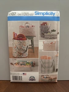 Simplicity Pattern 8107 Bucket Basket & Tote Organizers - Picture 1 of 2