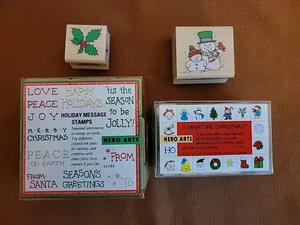 Verschiedene kleine Weihnachten/Feiertage Holz Stempel Kunst Handwerk Kartenherstellung - Bild 1 von 17