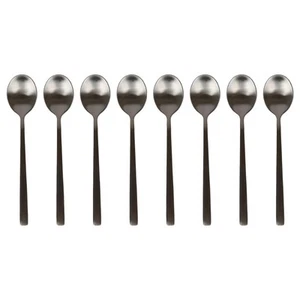 8x Edelstahl Teelöffel 14,5 cm Schwarz Küche Tisch Besteck Kaffeeservice - Bild 1 von 7