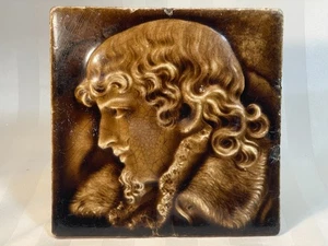Majolika Portrait Kaminfliese: Providential Tile Works (Isaac Broome) um 1885 - Bild 1 von 6