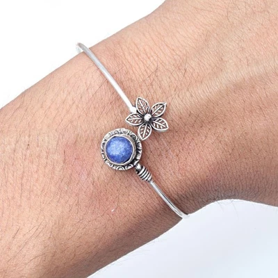 Lazuli-Lapis s Gemstone Handmade Jewelry Cuff Bracelets 7''Adjustable - Image 1 of 4