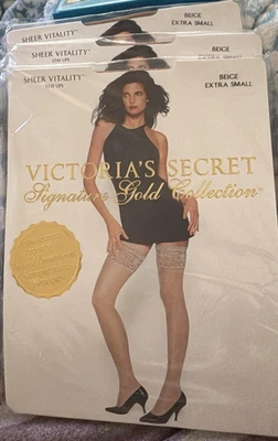 Pantimedias Victorias Secret Colección Dorada Stephanie Seymour Años 90 XS Foto 1 de 4