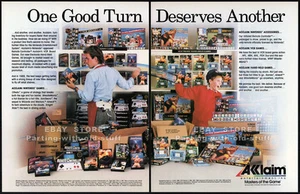 ACCLAIM / NINTENDO__Original 1988 Trade AD game promo__Industry Only advert - Picture 1 of 3