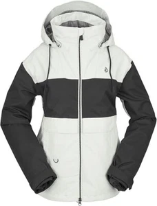 Volcom Women's Hailyn Snowboard Ski Winter Hooded Shell Jacket off white LARGE - Picture 1 of 9