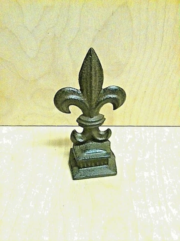 1 Cast Iron Antique Style Rustic Fleur De Lis Finial Garden Statue Home Decor Cover