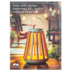 Evergreen Solar LED Lantern – Steel & Wood Design - Picture 1 of 1